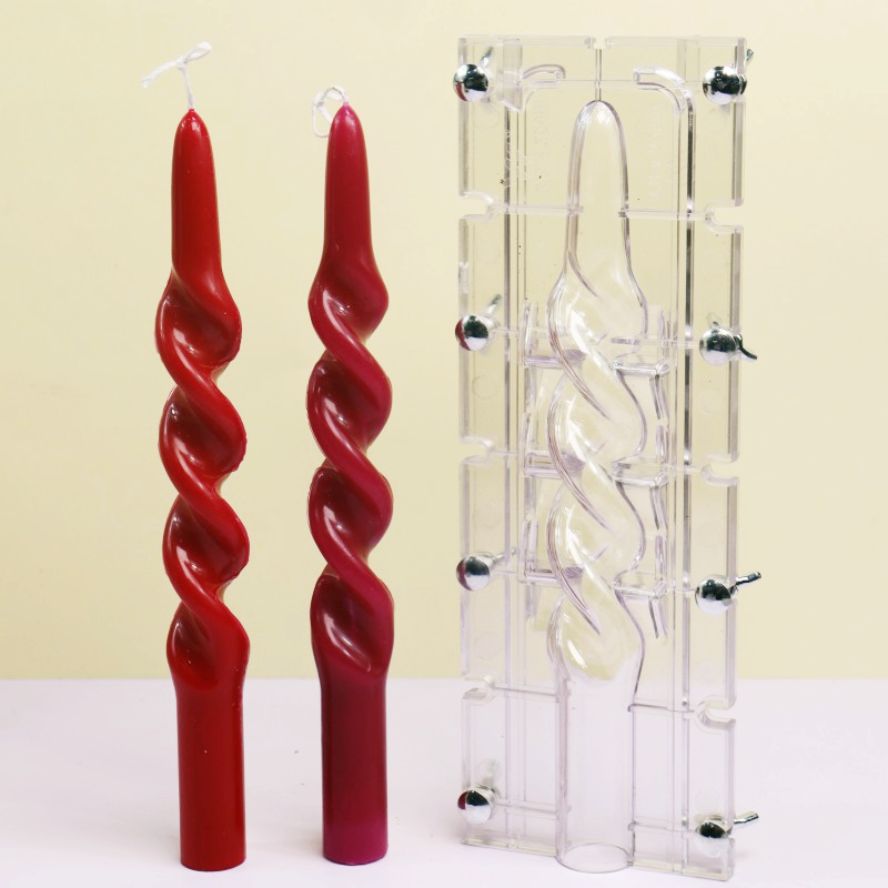 Candle Making Kit Diy - ツイストストライプコラムアクリルキャンドルモールド簡単脱型スムーズウェーブスパイラルキャンドル作成キット DIY 装飾ツール家の装飾ギフト