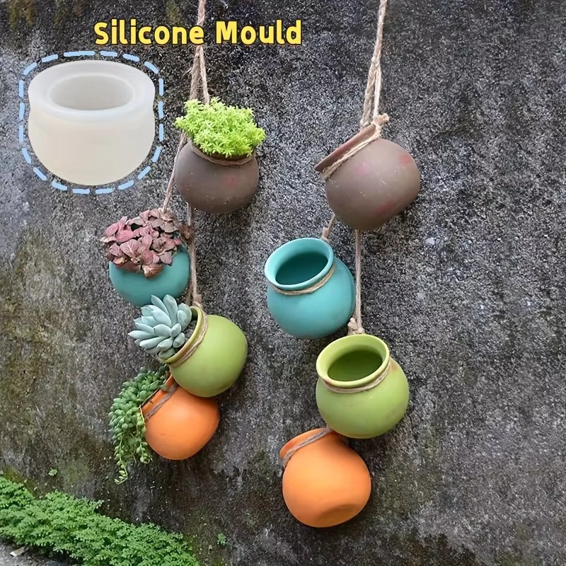 Candle Making Tutorial - シリコンフラワーポット型、樹脂型、エポキシ型、香り付きキャンドル型、小型多肉植物用フラワーポット、壁掛けフラワーポット、ヴィンテージ陶器型、手作りDIY容器型、エポキシ樹脂製造用型