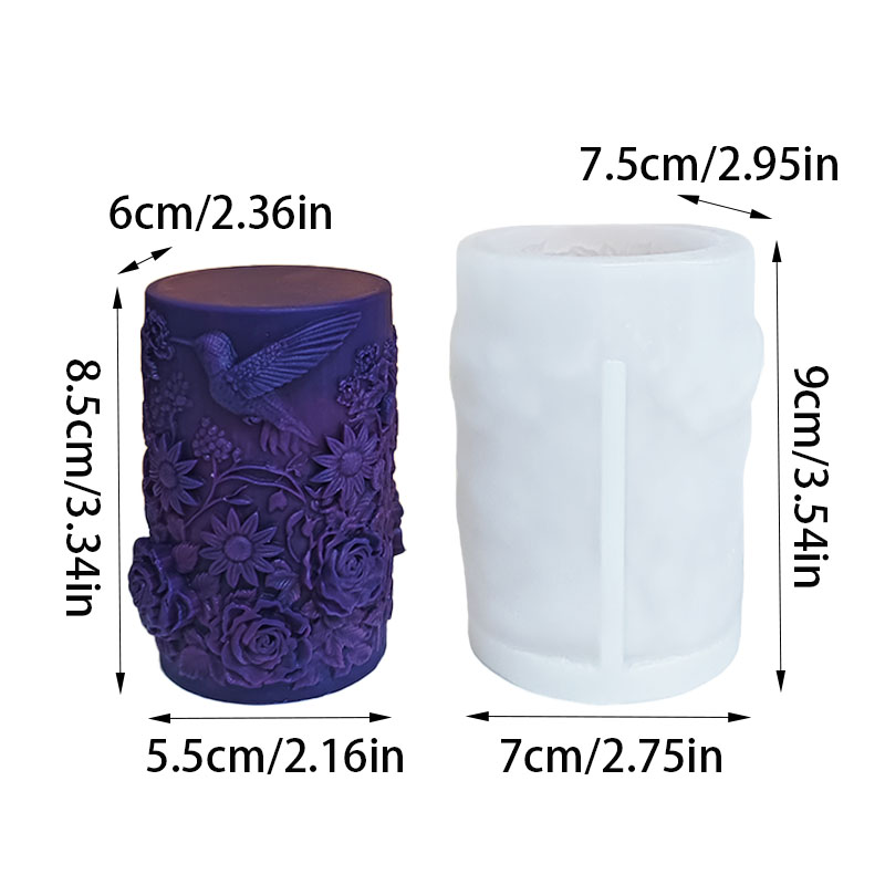 【春の花の言語】ハチドリとバラのエンボス加工キャンドルモール - Candle Making Supplies Wholesale のレビューと価格