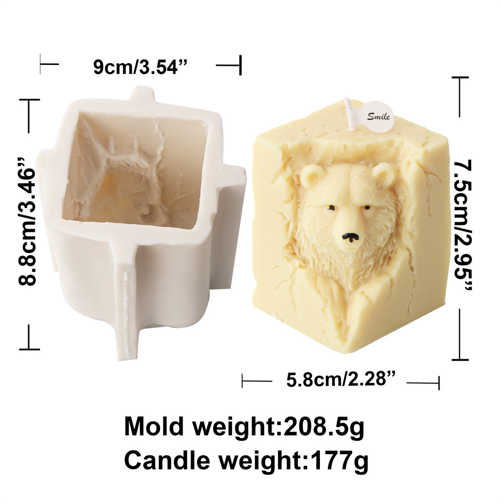 3Dシリコンキャンドル型,動物の形をした樹脂ツール,黒いクマ - Candle Making Supplies Wholesale のレビューと価格