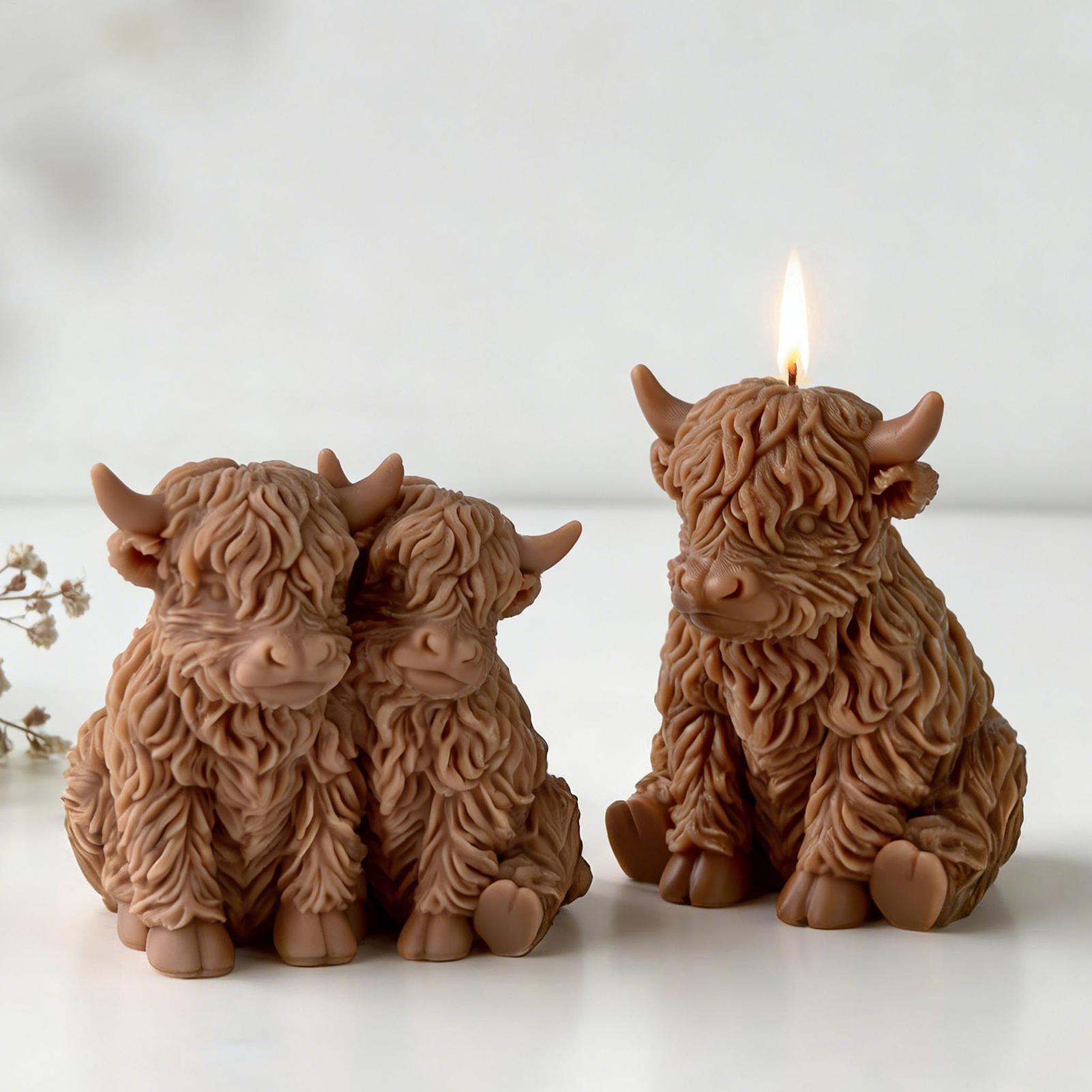 ハイランドカウシリコンモールド再利用可能な3Dかわいい動物鋳 - Candle Making Supplies Wholesale のレビューと価格