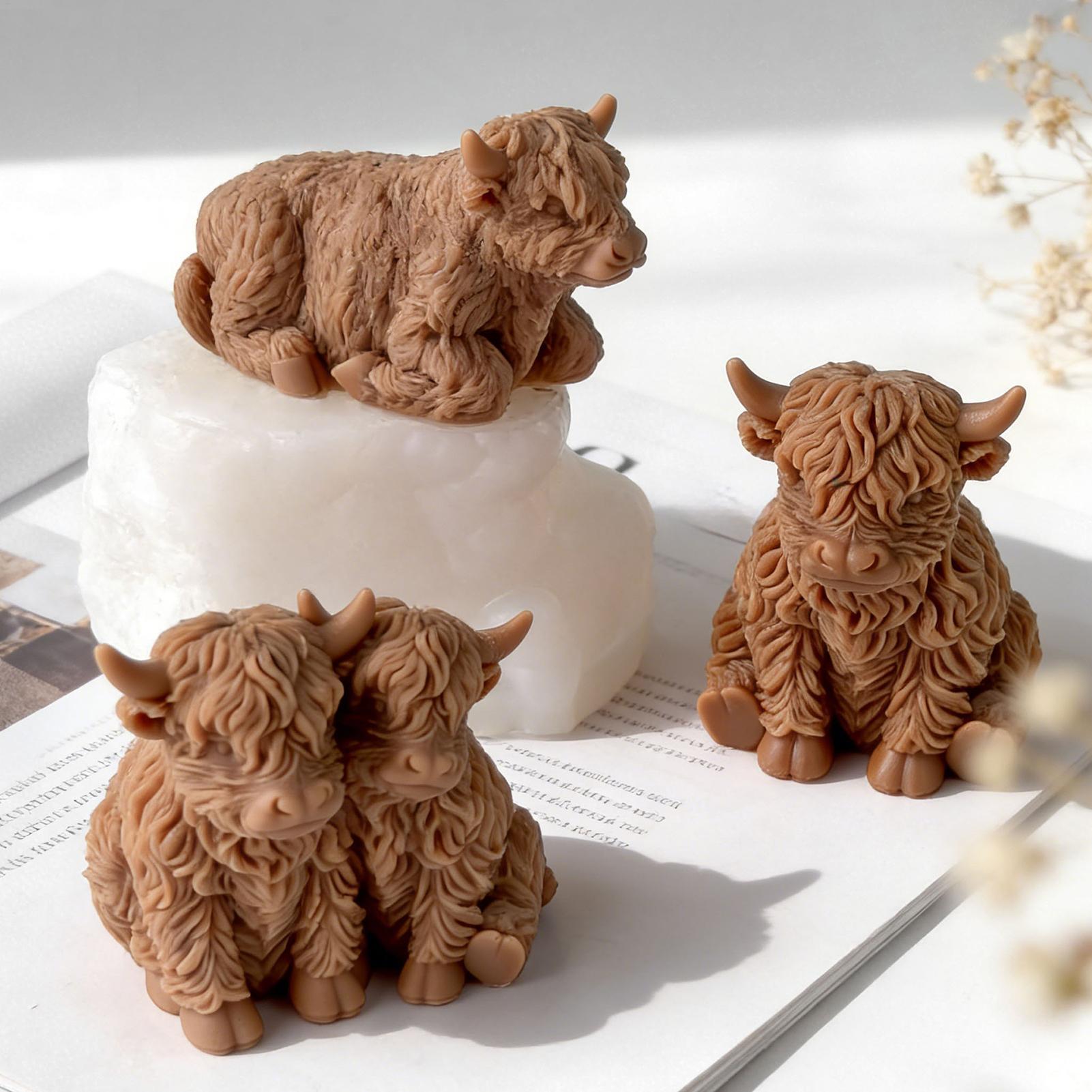 ハイランドカウシリコンモールド再利用可能な3Dかわいい動物鋳 - Candle Making Supplies Wholesale のレビューと価格