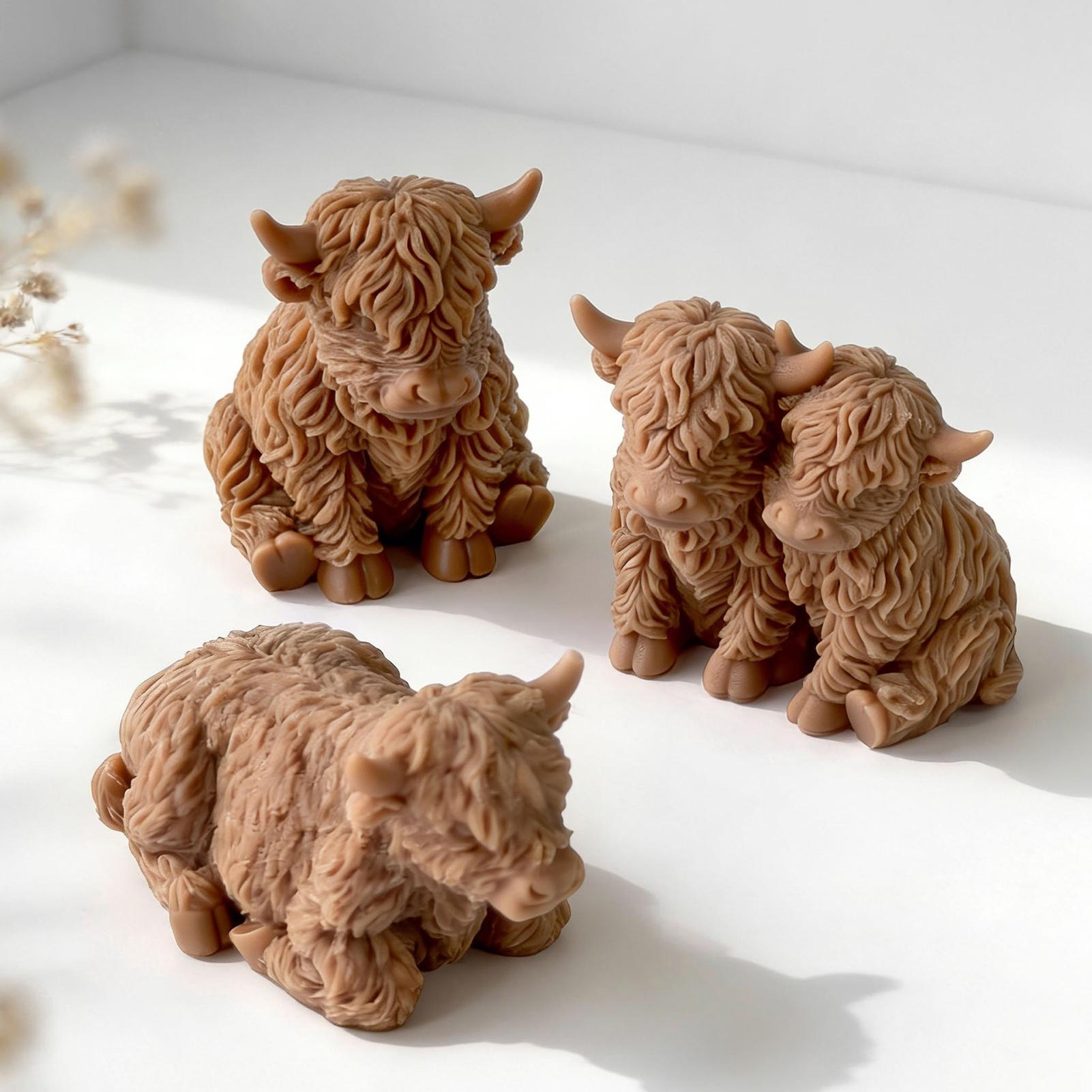 ハイランドカウシリコンモールド再利用可能な3Dかわいい動物鋳 - Candle Making Supplies Wholesale のレビューと価格