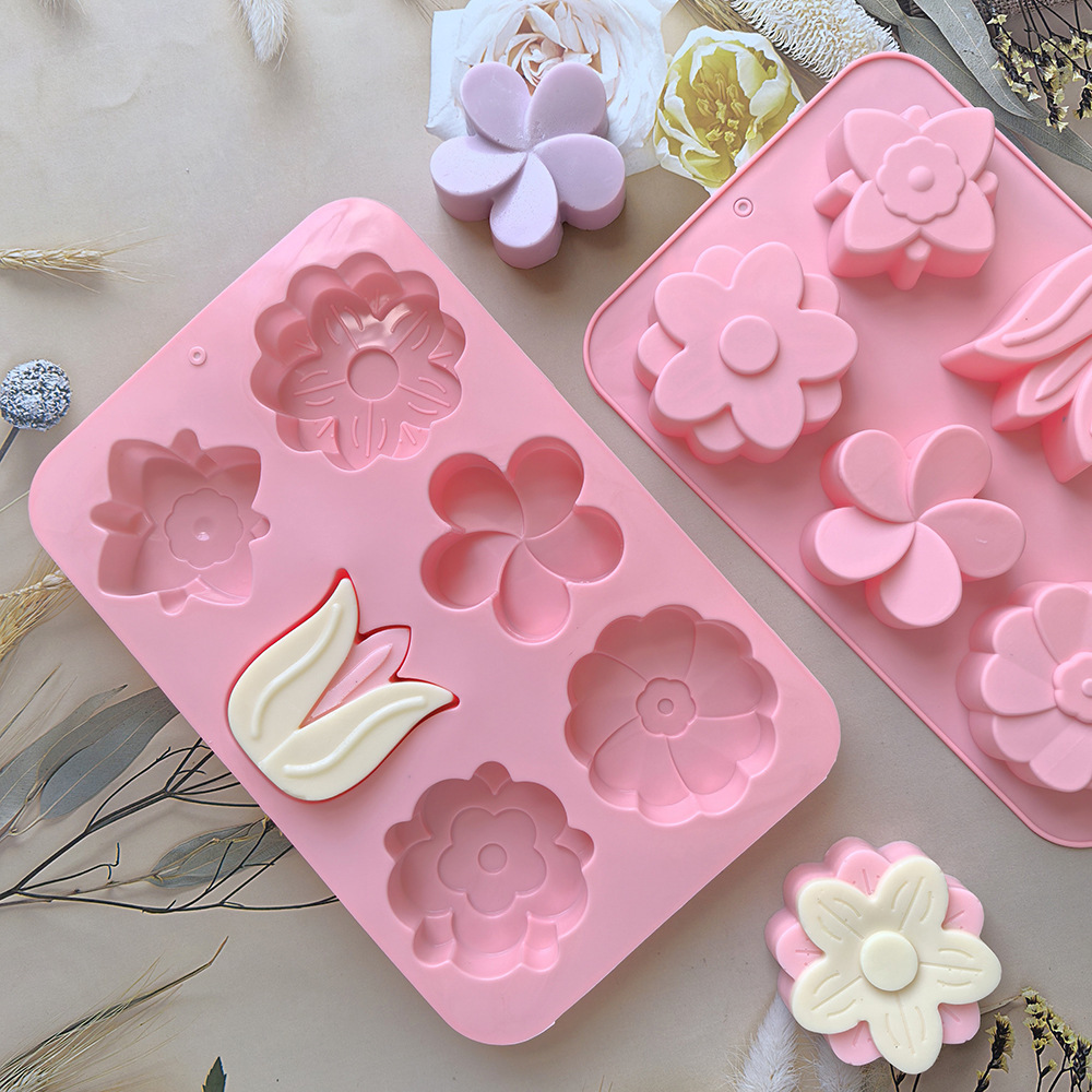 様々な花の形をしたシリコンモールド、石鹸やキャンドル作り、ケ - Candle Making Tutorial のレビューと価格