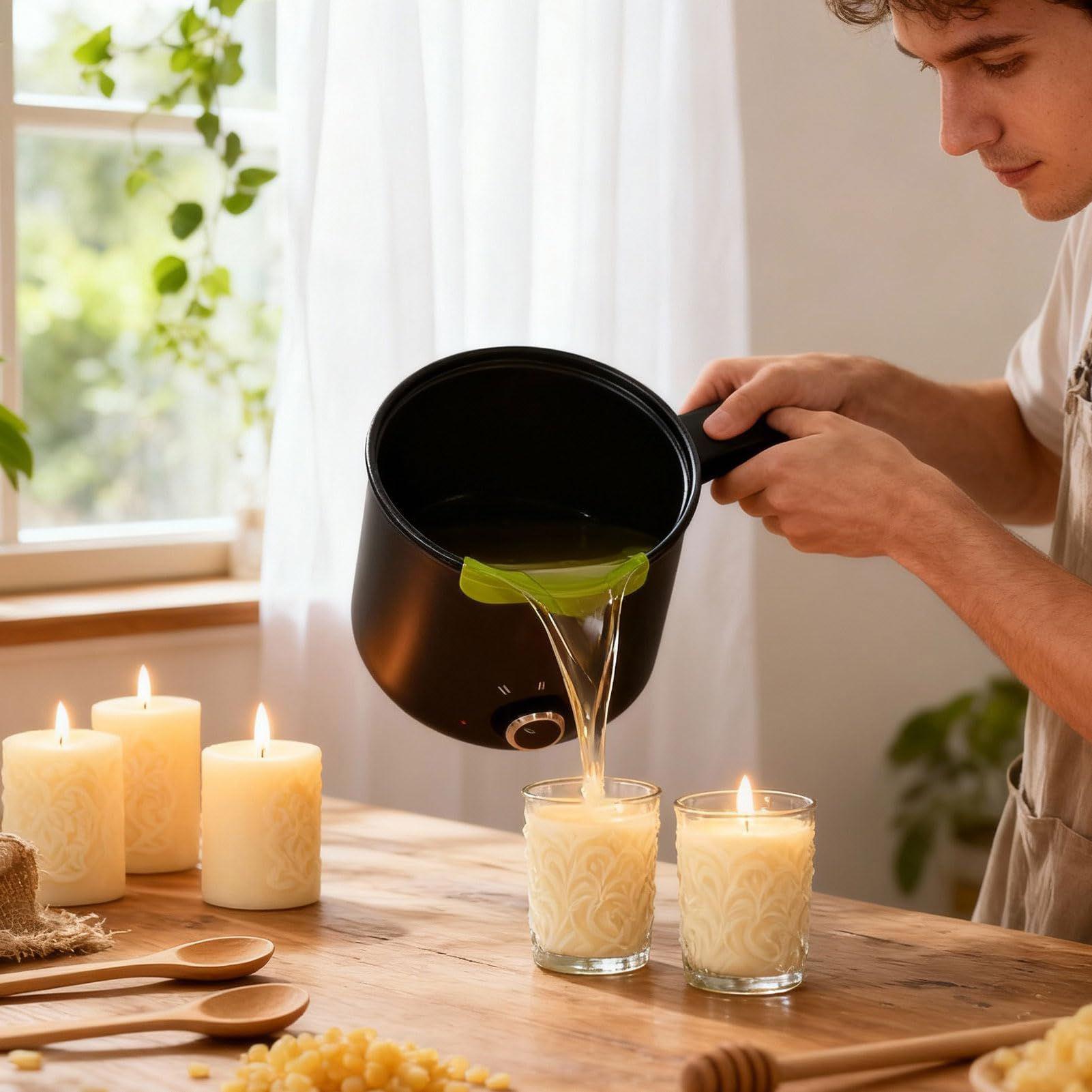 キャンドルワックス溶解ポット 1.5L 大型ステンレス製電気 - Candle Making Tutorial のレビューと価格