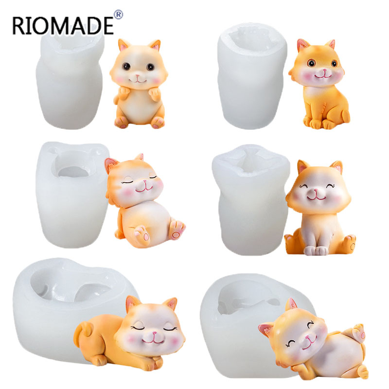猫シリコンモールド 6種類 3D子猫 ケーキデコレーションツ - Candle Making Supplies Wholesale のレビューと価格